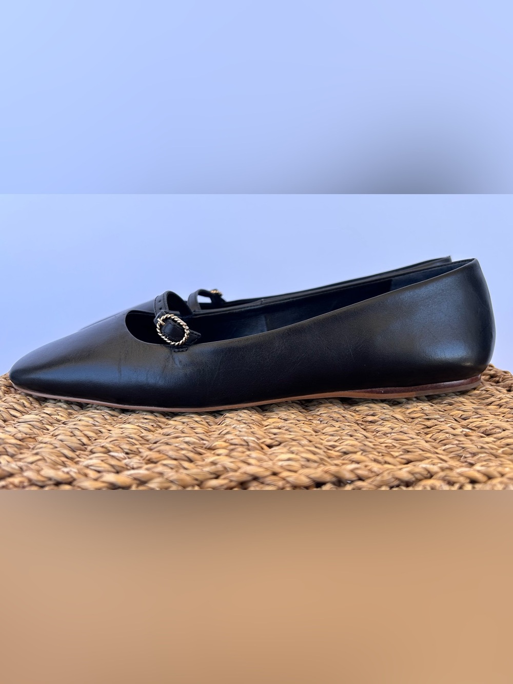 Talbots Women’s Sloan Mary Jane Nappa Flats Black Square Toe Size 9.5M - Picture 4 of 12